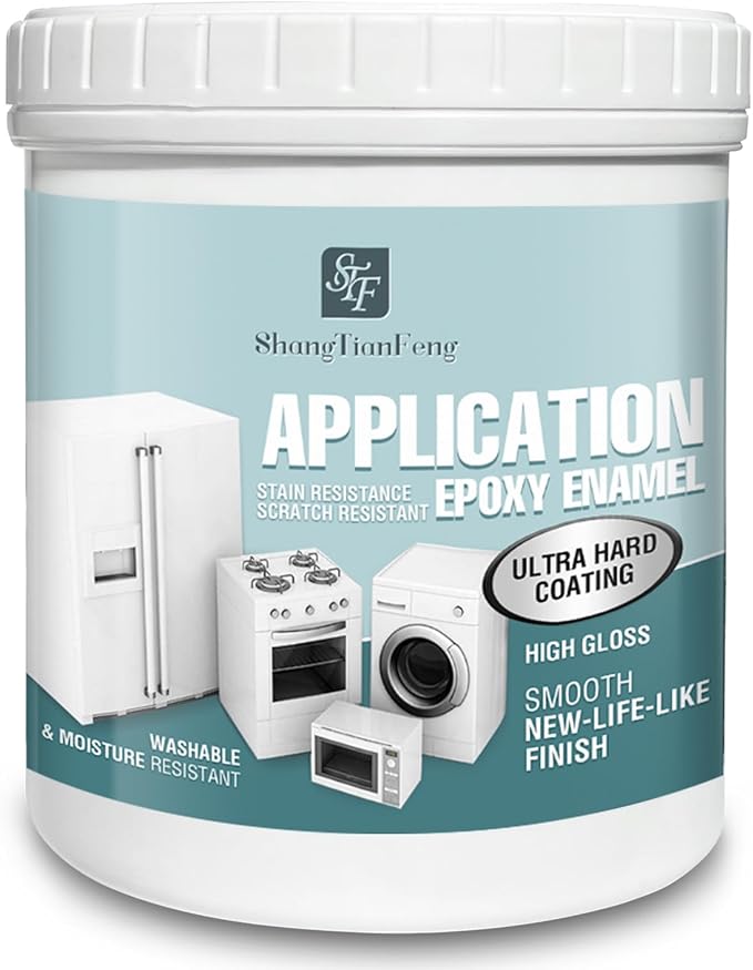 White Appliance Paint, 32 Oz – High Gloss Finish for Home Appliances Refinishing | Durable, Ovens, Microwaves, Dishwashers，Fast-Drying Interior/Exterior Coating | Zero VOC, Metal & Plastic Safe