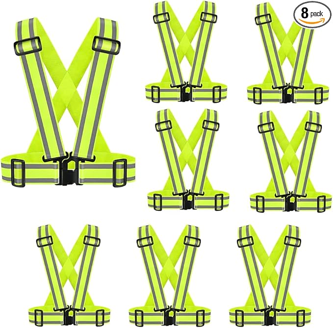 High Visibility Safety Vest(8PACK-L)|Reflective Running Gear for Walking,Cycling,Construction,Motorcycle|Men,Women(8PACK-L)