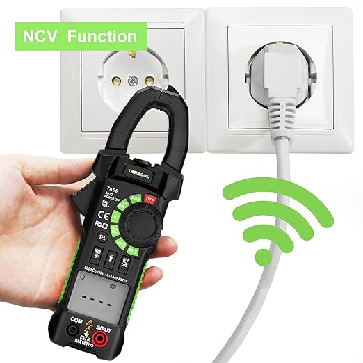 Digital Clamp Meter Multimeter Tester T-RMS 6000 Counts, Auto-ranging Voltage Amp Tester with NCV Measures AC/DC Voltage, AC Current, Resistance, Capacitance, Continuity, Diode