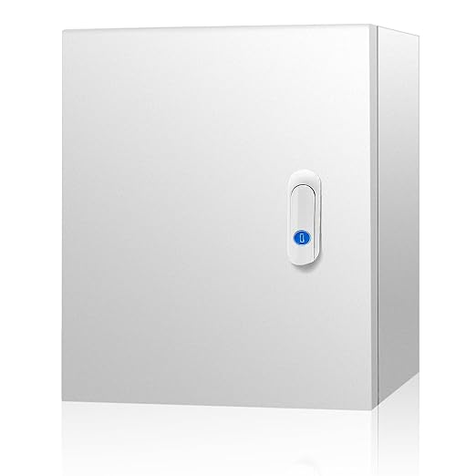 Outdoor Electrical Box 20 x 20 x 8''D NEMA 4X Enclosure Steel Box, Waterproof & Dustproof Outdoor/Indoor Lockable Electrical Junction Box, with Mounting Plate