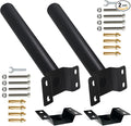 Light Pole Mount Bracket, 1.9 in Thickened Street Light Mount Arm Outdoor Heavy Duty Metal Pole Kit Led Solar Lamp Post Extension Metal Pole Holding Bracket Fit Flood Fog Spot Lighting (48mm 2Pcs)