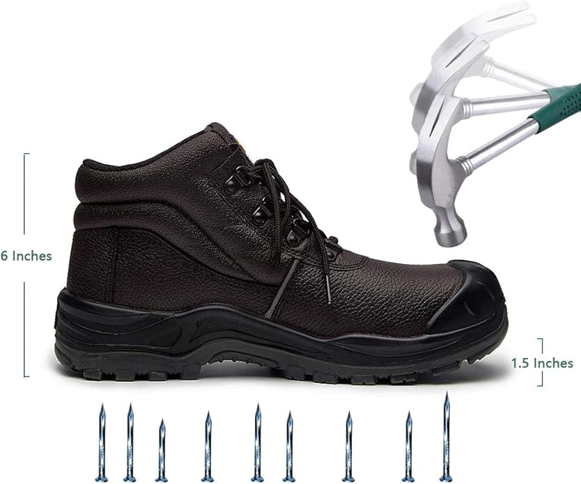 DRKA Water Resistant Steel Toe Work Boots For Men,6'' EH-Rated Safety Boots