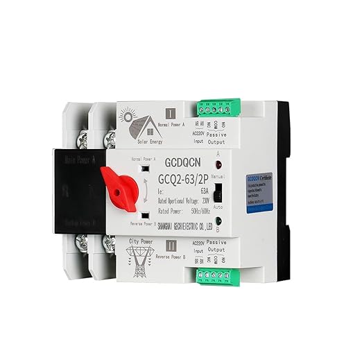 2P 63A 110V Dual Power Automatic Transfer Switch Dual Power Generator Changeover Switch Dual Power Automatic Transfer Switch Din Rail Type 50HZ/60HZ