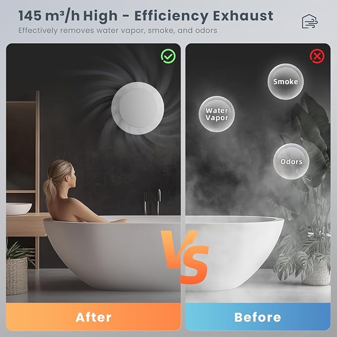 4 Inch Bathroom Exhaust Fan with Switch, Upgraded Exhaust Fan Low Noise IPX4 Waterproof 2600RPM Household Ventilation Fans, Window Ceiling Wall Mount Vent Fan for Attic Basement Garage Washroom P102A2