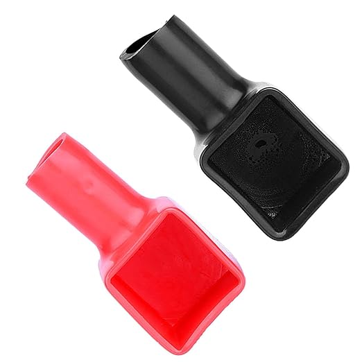 Battery Terminal Covers, 2 Pcs Battery Terminal Protector, Mini PVC Motorcycle Battery Cable Cover, Positive and Negative Cable Covers in Red and Black for Boat Cars Truck