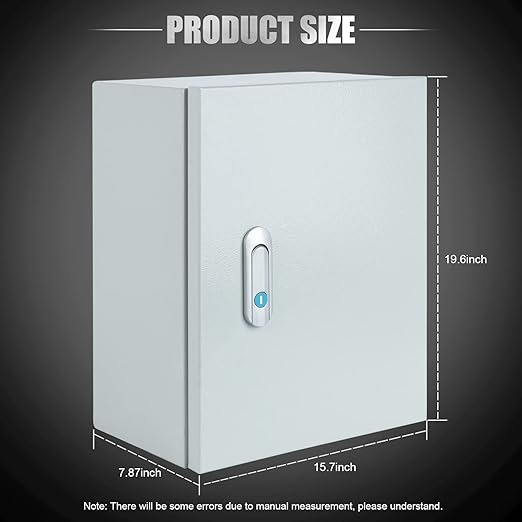 Steel Electrical Junction Box, Indoor&Outdoor Electrical Enclosure Box, Wall Mounted Waterproof&Dustproof Metal Box, Universal Electric Equipment Enclosure Box with Safety Locks and Mounting Plates