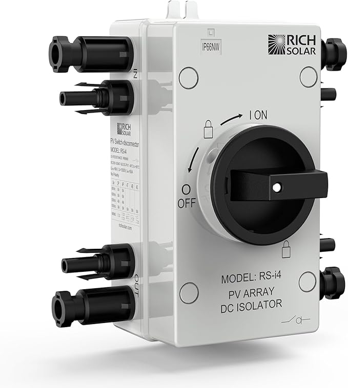 RICH SOLAR Solar PV DC Quick Disconnect Switch 1500V 32 Amps & 800V 55 Amps, RS-i4