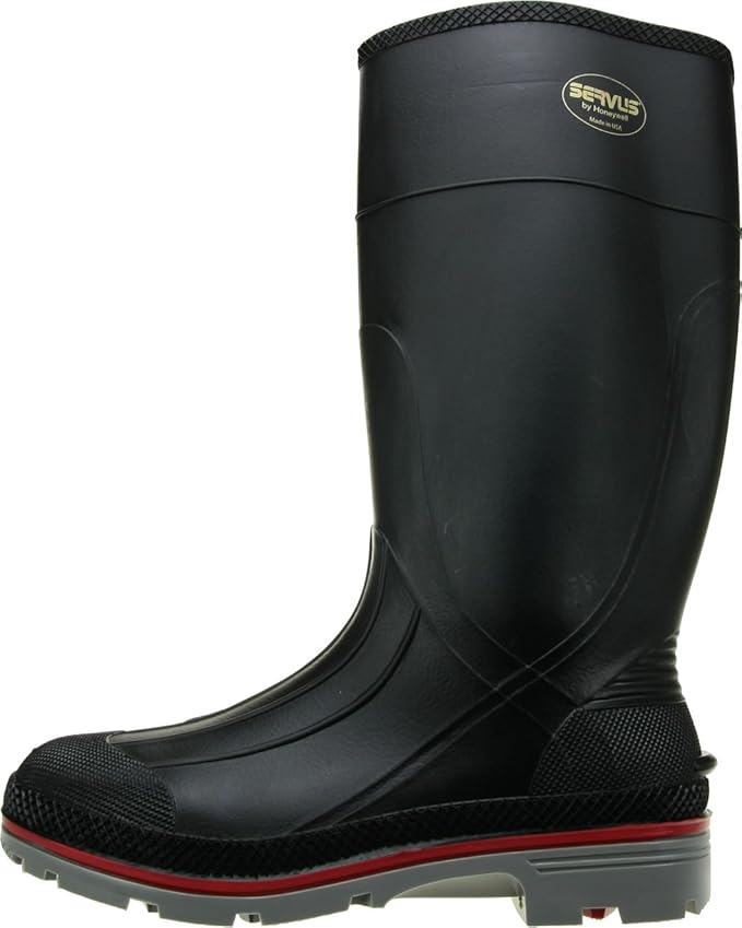 Servus XTP 15" PVC Chemical-Resistant Soft Toe Men's Work Boots, Black, Red & Grey (75108)