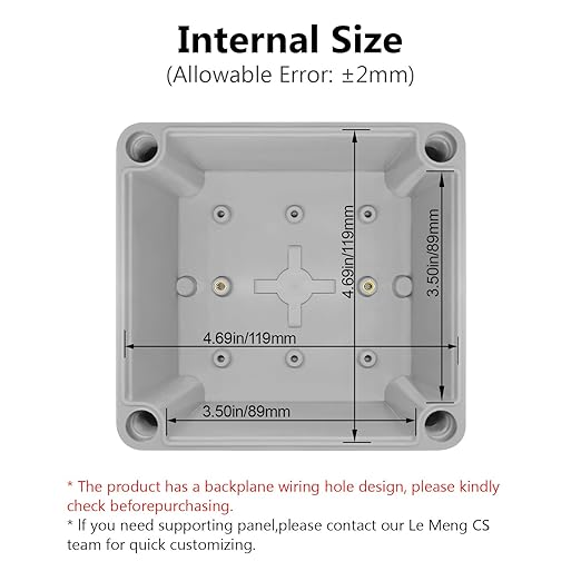LeMotech Junction Box IP67 Waterproof Dustproof ABS Plastic Project Box for Electrical Outdoor Enclosure Gray 4.9 x 4.9 x 3.9 inch (125 x 125 x 100 mm),2 Pack