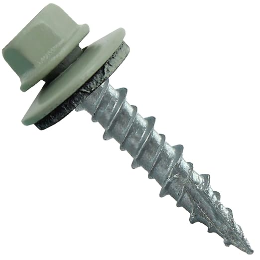 Metal Roofing Screws: (250) 10 x 1 Patina Green Hex Head Sheet Metal Roof Screw. Self Starting Metal to Wood siding Screws. EPDM Washer. Colored Head