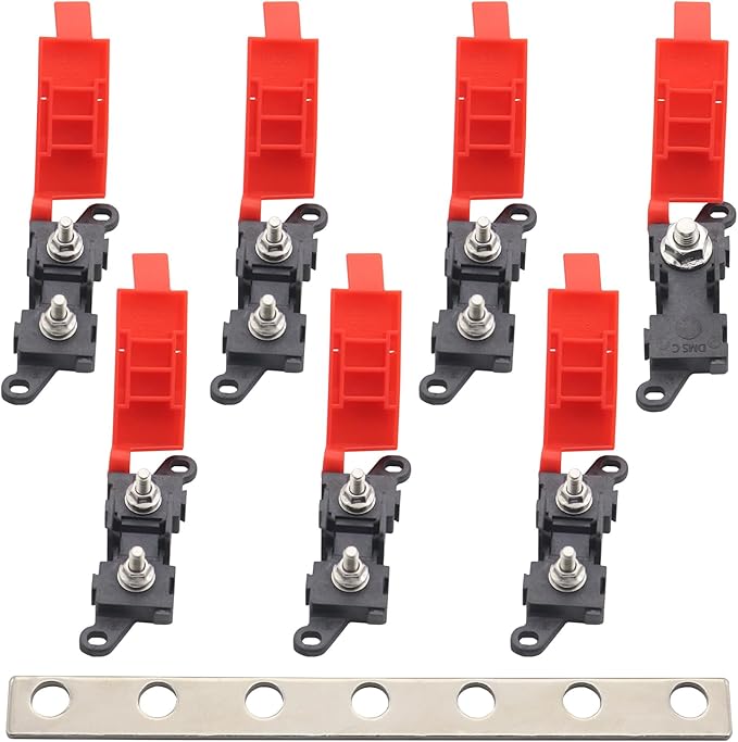 6way Midi Fuse Holder Car Audio Automotive Marine Boat Motor Fuse Blocks Midi Holder 30 Amp 60Amp 100Amp Midi Fuses 1in 6out