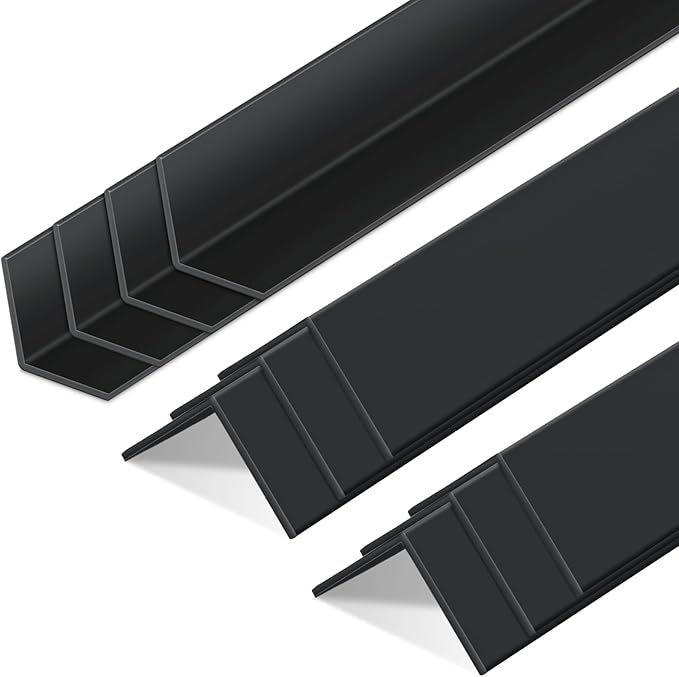 Sasylvia 10 Pcs Wall Corner Protector Guards, 1-1/2 x 48 Inches Avoid Scratching Scuffs, Black Vinyl Corner Trim Molding, Ease Install & Cleaning for Door Countertop Furniture Cabinet Protection