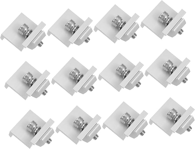 12pcs Solar Panel Holder Clamp Metal Rack Clip for Easy Installation Stable Support Versatile Use Household