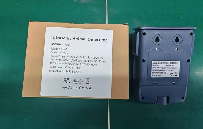 Solar Ultrasonic Dog, Squirrel Raccoon Deterrent for Garden