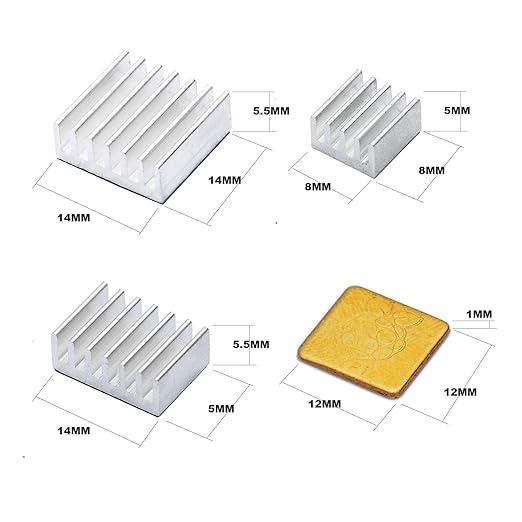 30 PCS Raspberry Pi 4 Heatsink Kit with Thermal Conductive Adhesive Tape, Aluminum Heat Sink Cooler and Copper Heatsink for Raspberry Pi B B+ 2/3/4/5