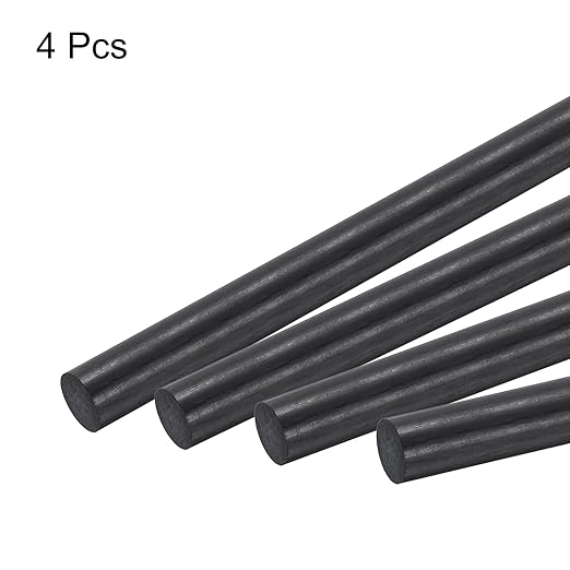 MECCANIXITY Carbon Fiber Rod, 10mm x 100mm Carbon Rod Bar for RC Plane DIY Craft Kite Wing Tube Quadcopter Arm Repair Pack of 4