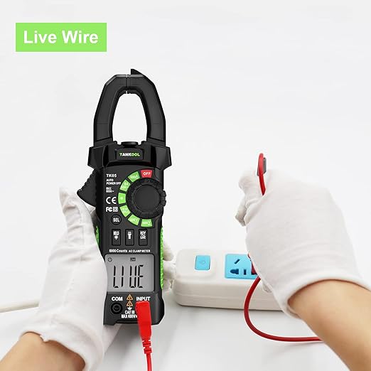 Digital Clamp Meter Multimeter Tester T-RMS 6000 Counts, Auto-ranging Voltage Amp Tester with NCV Measures AC/DC Voltage, AC Current, Resistance, Capacitance, Continuity, Diode