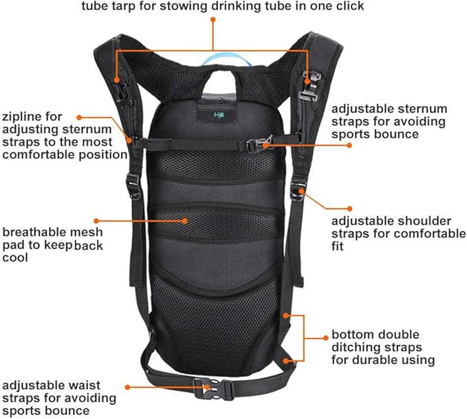 Bike Backpack Small Mountain Biking Backpack Lightweight 6l Daypack - MTB Cycling,Hiking,Skiing,Snow Bicycle,Snowboard | Lightweight, Daypack, MTB Cycling, Hiking, Skiing, Snow Bicycle