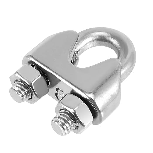 SEUNMUK 40 Pack 5/16 Inch Wire Rope Clamp, 304 Stainless Steel M8 Wire Rope Cable Clip Clamp, Premium and Strong U Bolt Saddle Guy Fastener, Silver