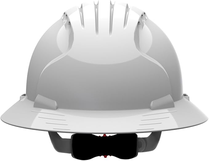 280-EV6161-10V Full Brim Hard Hat with HDPE Shell, 6-Point Polyester Suspension and Wheel Ratchet Adjustment Vented, White