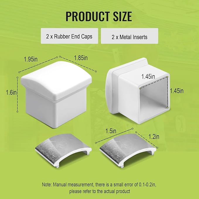AC36-2 Ladder Stabilizer Rubber End Caps for Werner Standoff/Stabilizer AC78 & AC76, Extension Ladder Stabilizer Pads with Metal Insert, Ladder Rubber End Caps Fits Extension Ladder Standoff, 2 Pack