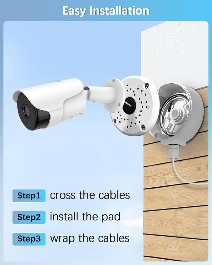 【Security Camera Junction Box】 Universal Bullet Security Camera Mount Bracket, IP66 Waterproof Junction Box for IP Camera