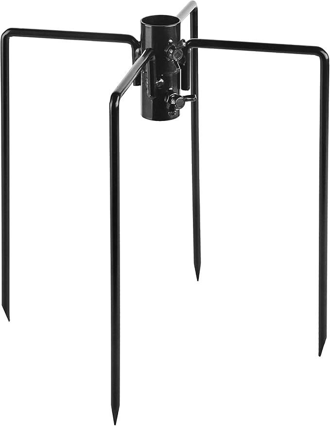iBorn 1" Bird Pole Stabilizer 4 Prong Base for 1" Pole Stand Station Outdoor Hanging Hooks for Humming Bird Feeders for Outside Poles Stabilizer Metal Stabilizer for 1 Inch Poles, Pack of 1