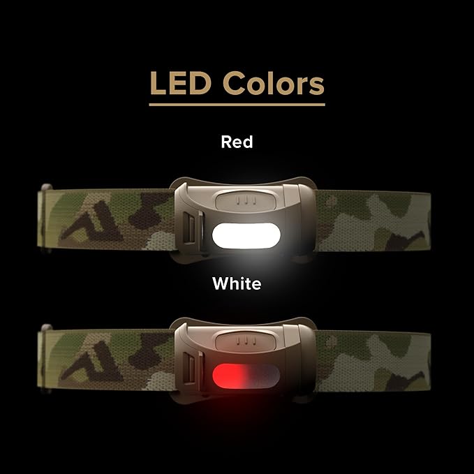 Princeton Tec FRED Tactical LED Headlamp Rugged Reliable Lighting with Multiple Brightness Levels Red and White LEDs Hands Free Compact Design Ideal for Field,Utility Work & Professional Use-Multicam