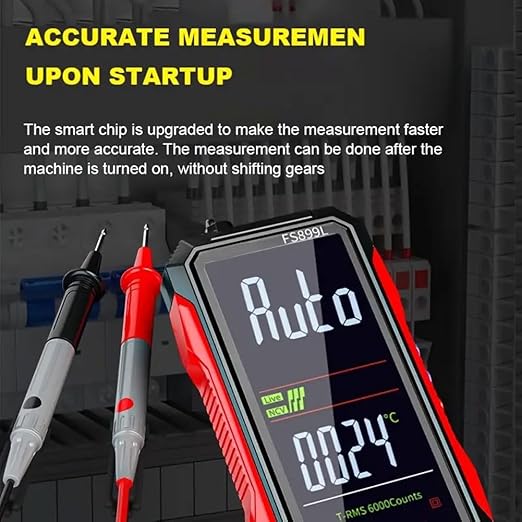 2026 Upgraded FS899L Multimeter, USB Rechargeable Digital Multimeter, Automatic Digital Display Multimeter Tester for Home and Industrial Electrical Issues (FS899L)