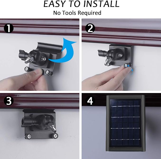 HOLACA Vinyl Siding Hooks Mount for Ring Solar Panel,Universal Solar Panel Siding Mount for Ring, Arlo, Eufy, Wyze, Reolink Solar Panels and More,Weatherproof Aluminum Alloy Material (Blcak)