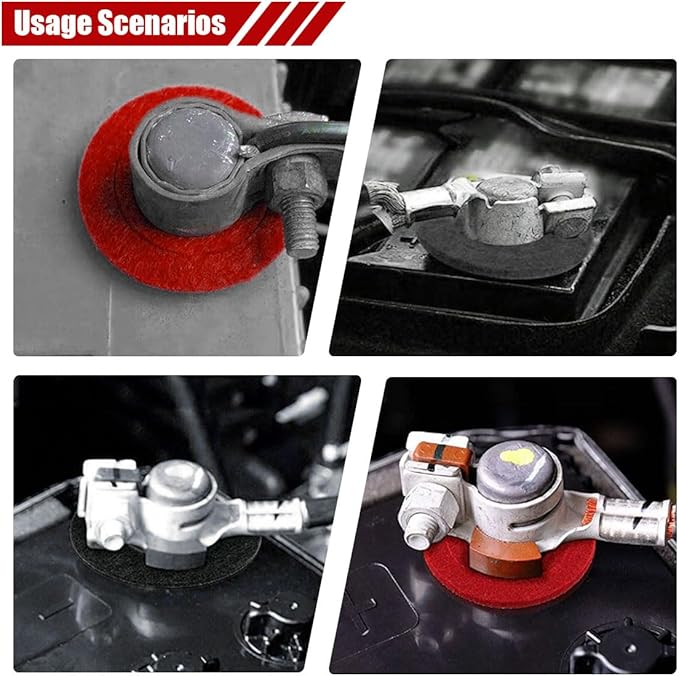 8PCS Car Battery Terminal Anti Corrosion Washers, Auto Fiber Shim Battery Terminal Protectors, 4 Black & 4 Red Battery Post Washer Fiber Washers for Protecting Battery Terminal