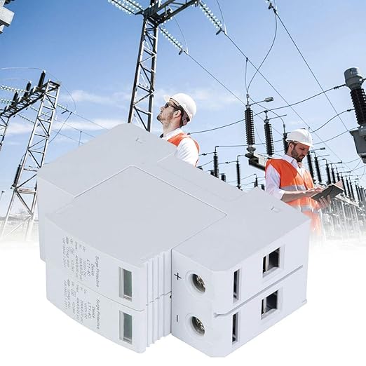 KIMISS Parafoudre SPD Type 2, 2P Protective Device DC Photovoltaic Protector Low Voltage Arrester Solar Combiner Box (2P40KA)