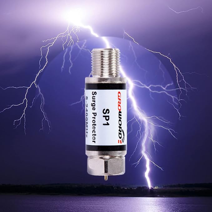 4 Pcs Coaxial Surge Lightning Protector/Surge Suppressor -for Protector Satellite in-Line, Cable Box, Distribution Amplifier - 75 ohm 5-2400Mhz Home Cable TV Lightning Arrestor