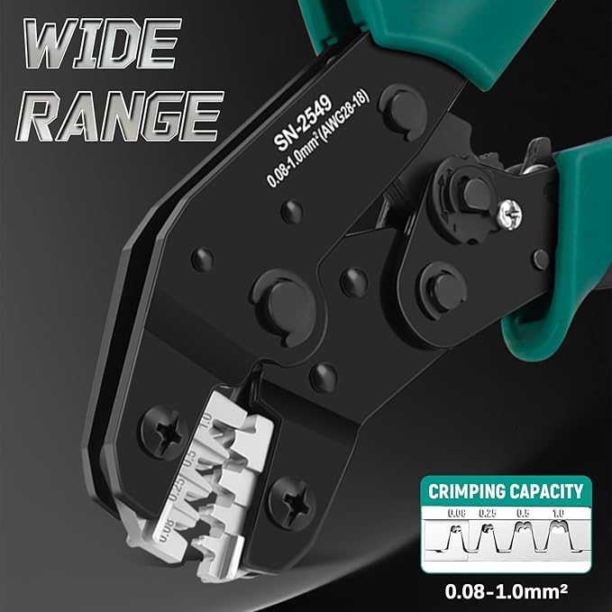 SN-2549 Ratcheting Open Barrel Crimper Kit, 2316PCS JST-XH 2.54mm/JST-PH 2.0mm/DuPont Connectors & Terminals, w/Pin Headers & Ribbon Cable, 0.08-1.0mm² (28-18 AWG)
