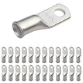 SELTERM 25pcs 6 AWG #10 Stud Marine Grade Tinned Copper Battery Cable Lugs, 6 Gauge Ring Terminals, UL Wire Lugs Electrical Battery Cable Ends, Tinned Copper Lugs Battery Terminal Connectors