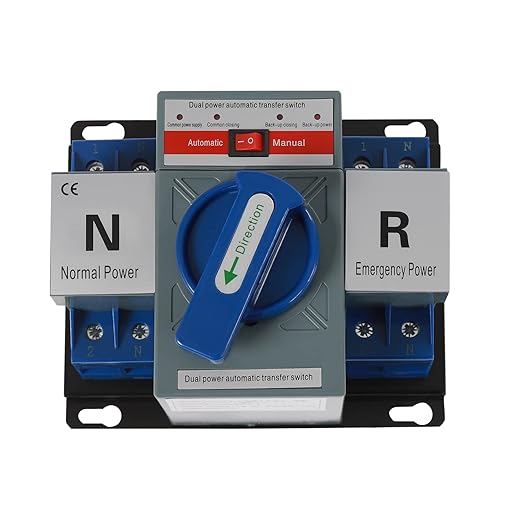 (New) 2P 63A Dual Power Automatic Transfer Switch with Manual Changeover and Generator, 110V, Blue