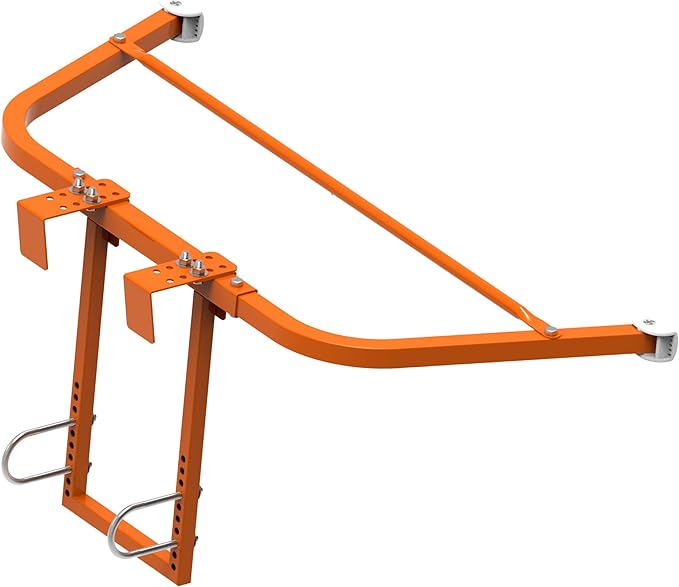 Ladder Stabilizer for Roof Gutter Guard ＆Wall,Extended Ladder Crane Stabilizer Accessory,Steel Ladder Stand-Off Wing Span/Wall Ladder Standoff with Non-Slip Rubber Bottom pad. (Orange-Steel)
