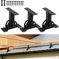 Heavy Duty Roof Riser Brackets Kit, 3 Pcs, Adjustable Angle Pergola Brackets, Black Powder-Coated, Carbon Steel, Wall Mount