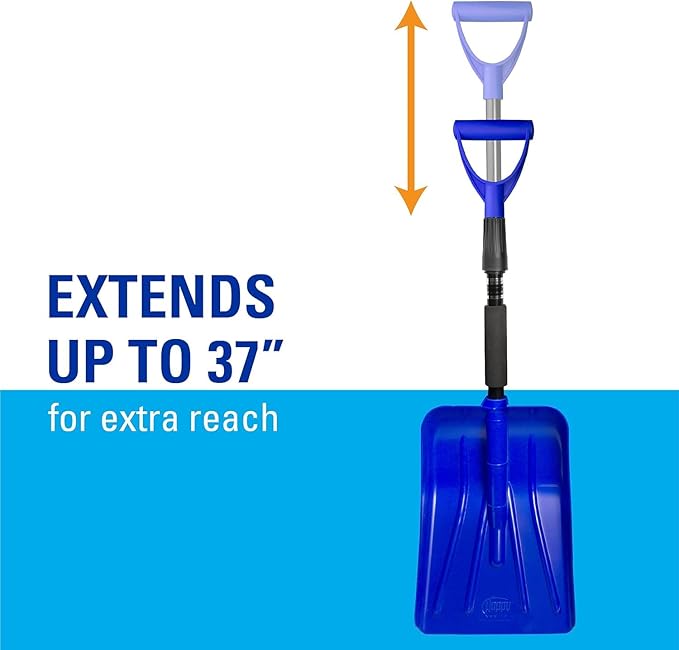 SubZero 17211 Auto Emergency Snow Shovel with Extendable Handle (Colors may vary)