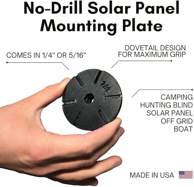 No-Drill Solar Panel Mounting System [Pack of 4] | Designed for 5/16" Hex Bolts (*Bolts not Included*) Ideal for Solar Panel Installation, Camping, Hunting Blinds, Outdoors