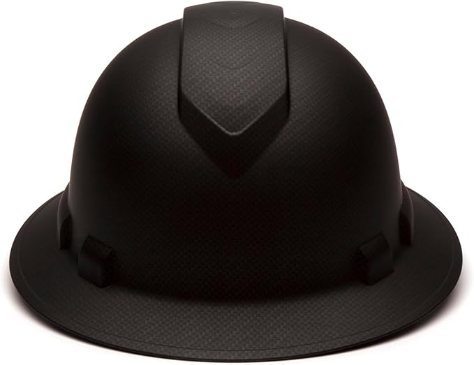 Pyramex Ridgeline Full Brim Hard Hat 4 Point Ratchet Matte Black Graphite Pattern