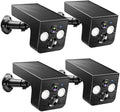 Solar Security Cameras Wireless Outdoor, 2K Battery Powered, Cloud/SD Storage, Built-in Solar, IP65 Waterproof, AI Motion, Color Night Vision, Outside WiFi Cameras for Home Security 4-Pack