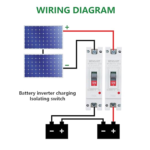 Wengart 250 Amp DC MCCB Circuit Breaker, 250V 1-Pole Molded Case Breaker for Solar PV System, High-Capacity Battery Bank & Off-Grid Inverter, Heavy-Duty DC Master Disconnect, WGM1PV-250