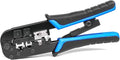 Network Crimper,Cable Stripper Cutter - RJ11 RJ12 RJ45 6P6C/4C,8P8C Connector Crimper Pliers, for Network and Telephone Cables,Ethernet Crimping Hand Tools