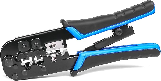 Network Crimper,Cable Stripper Cutter - RJ11 RJ12 RJ45 6P6C/4C,8P8C Connector Crimper Pliers, for Network and Telephone Cables,Ethernet Crimping Hand Tools