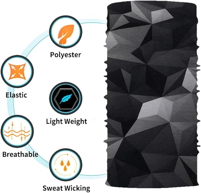 Neck Gaiter Face Cover Bandana Mask Scarf, Breathable Sun& Dust-proof for Cycling Running Fishing Hiking