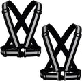Reflective Safety Vest 2pcs - High Visibility Vest Adjustable Straps for Outdoor Jogging, Cycling, Walking and Riding