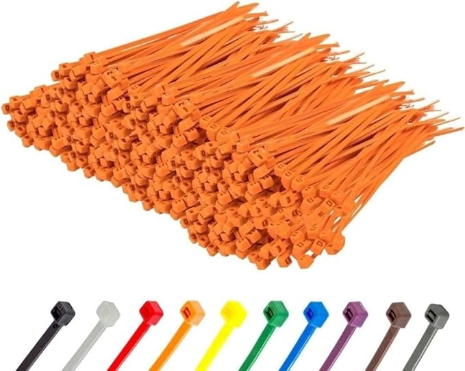 GTSE 4 Inch Orange Zip Ties, 10,000 Bulk Pack, 18lb Strength, UV Resistant Small Nylon Cable Ties, Self-Locking 4" Tie Wraps