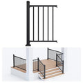 Egadis 36 in. H x 2 ft. W Porch and Deck Railing Kit, Aluminum Railing Kit, Textured AAMA 2604 Powder-Coat Finish Rail System for Outdoor Decks, Porches & Balconies (1 Post, 1 Panel)