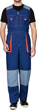 Men's Sleeveless Coveralls Multi-Functional Mechanics Workwear Stylish Work Coveralls Overalls Cargo Jumpsuit